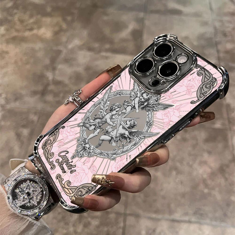 Middle Ages Retro Cupid Plating Case For Infinix Hot 40i 30 30i 10s 9 Play Smart 8 7 Note 40 Spark Go Anti Fall Airbag Cover