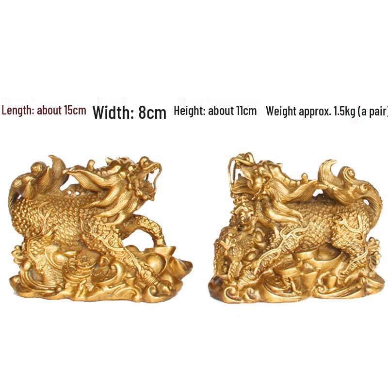 Brass Copper Qilin Figurine - Handcrafted Gift Qilin Ornament