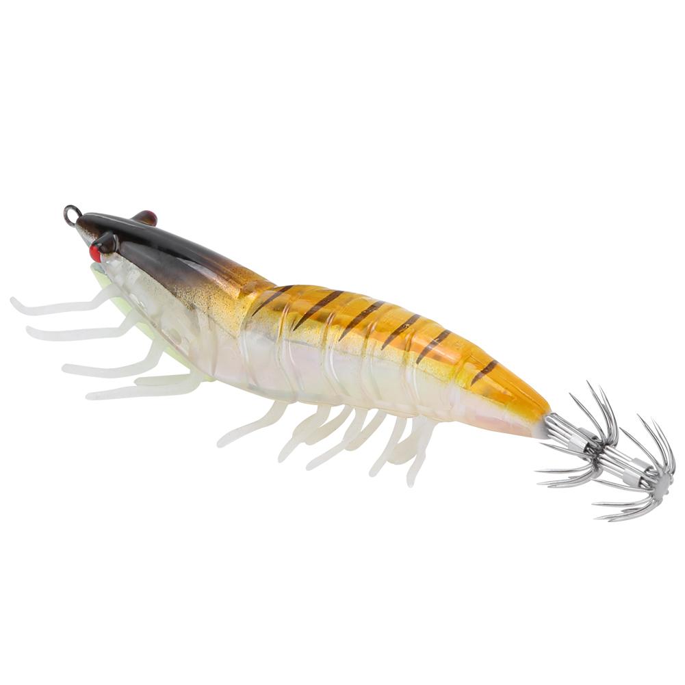 3.5g Luminous Squid Jigs Artificial Shrimp Fishing Lures with 2 Layer Hooks Fish Tackle Accessories001#
