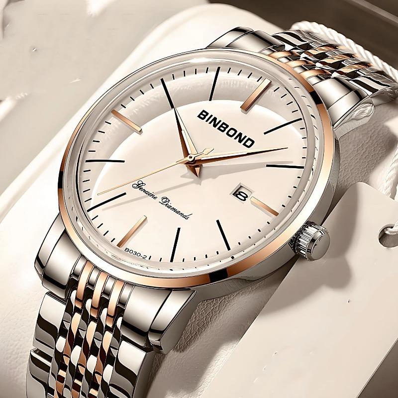 Top Brand Fashion Watch Men's New Curved Screen Butterfly Buckle Steel Band Waterproof Luminous Ultra-thin Large Dial Men's Watch
