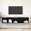 TV Cabinet Set 2 pcs Black Oak Effect Wood Based Material