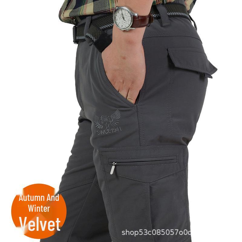 Herren Schnelltrocknende Mehrfach-Taschen Sporthose - Übergröße, Lässiger Langer Stil für Draußen.