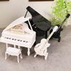 Dollhouses Music Room Furniture Miniature Grand Piano Stool Cello Realistic Music Instrument For Playroom Decoration