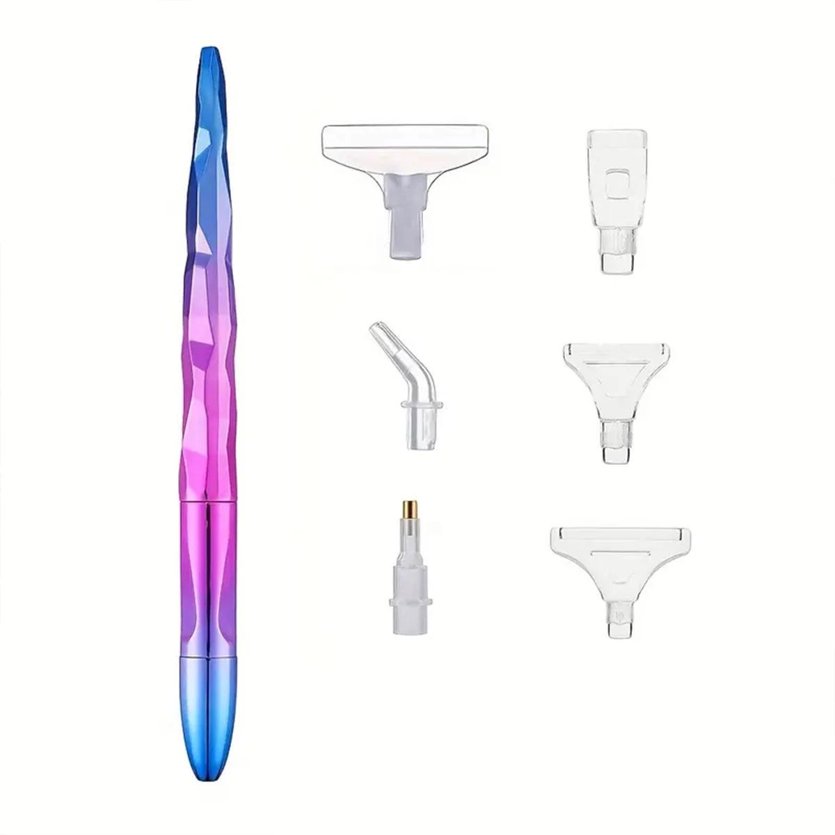 

Ручка для алмазной живописи Gradient 5D Diamond Art Pen, ручка для алмазной живописи и аксессуары для круглых и квадратных драгоценных камней с шестью сверлами J-106