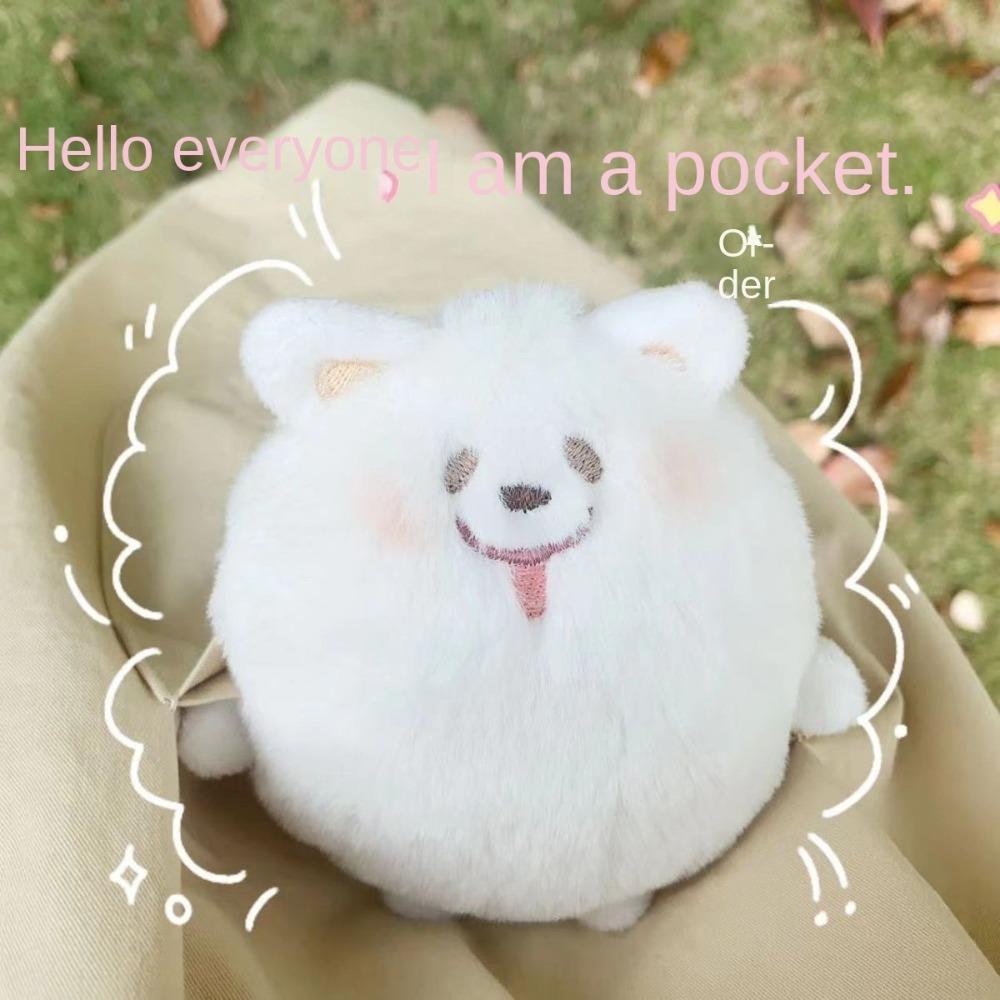 Animal Samoyed Plush Keyring Dog Samoyed Doll Plush Keychain Samoyed Plush Pendant  Kid Girl Boy