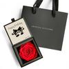 AMOROSA Amorosa Preserved Flowers Diamond Rose Box 85 Disney Happy Birthday with Shopper Bright Red Roses Gift Flowers Birthday Wedding Anniversary