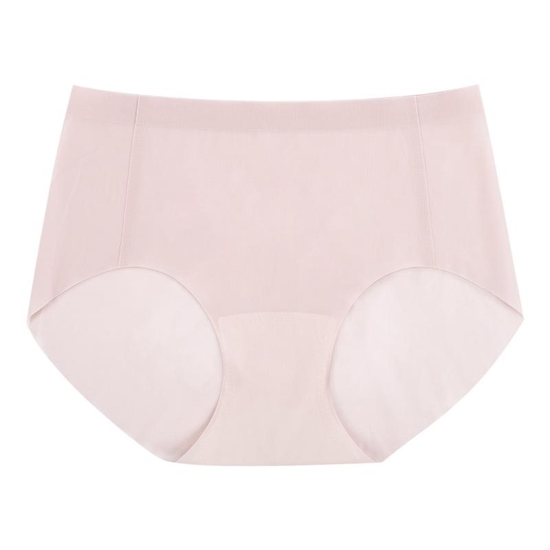High-Quality Ice Silk Seamless Women's Panties with Antibacterial Cotton Crotch for Comfort and Peach Hips