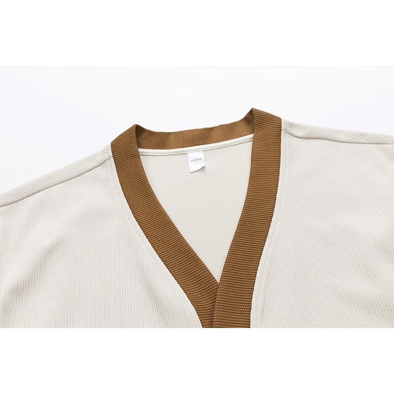 Men's Japanese Retro Color-Block V-Neck Cardigan