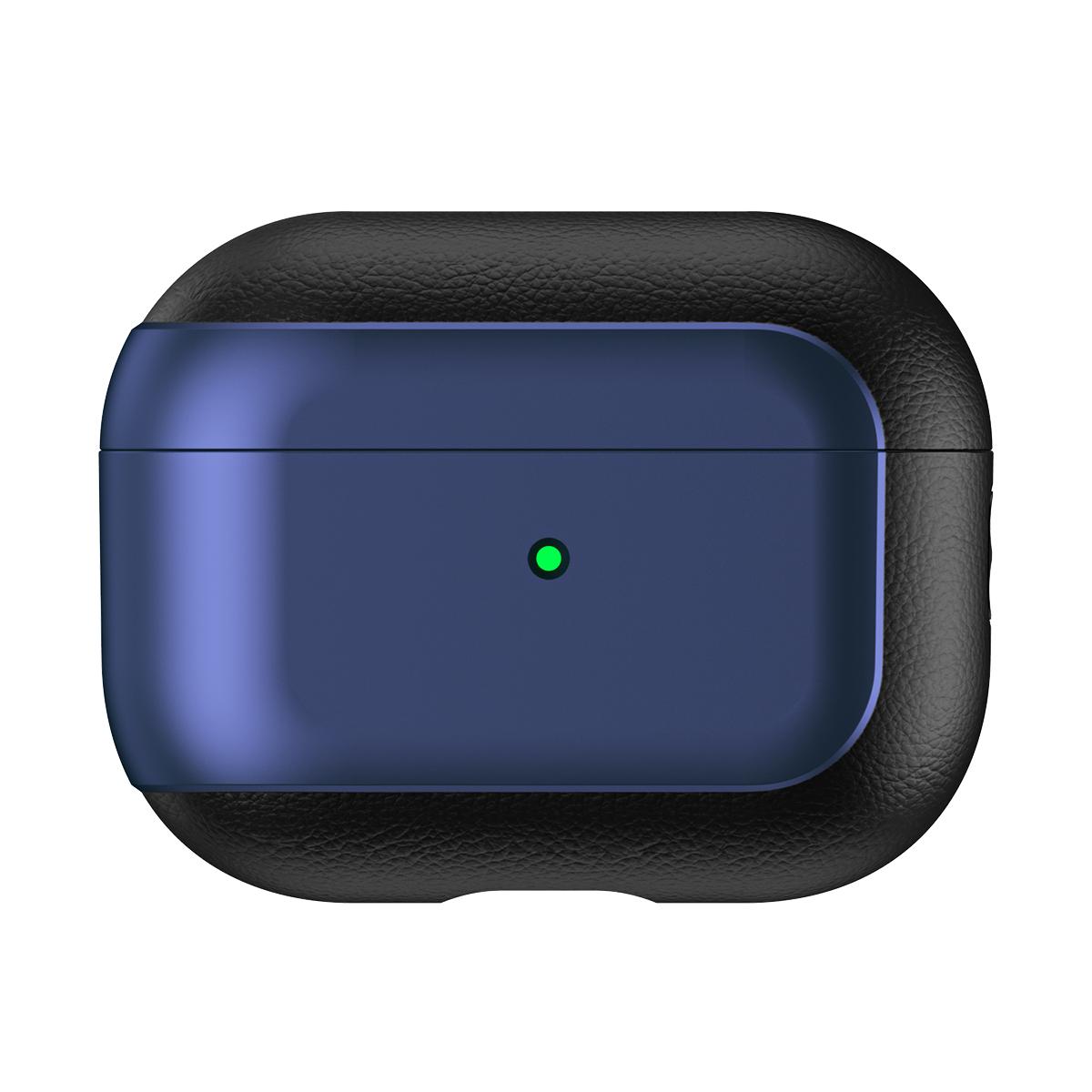 

For Apple AirPods Pro Earphone Case Electroplating Protective Cover with Lanyard Blue
