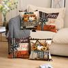 Höst Pumpa Kuddfodral Heminredning Linne Tryck Thanksgiving Högtid Prydnadskuddfodral Vardagsrum Soffa