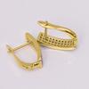 Paved Clear Stone Huggie Hoop Earrings for Women Elegant Gold Tone Earrings for Daily Party and Wedding Jewelry