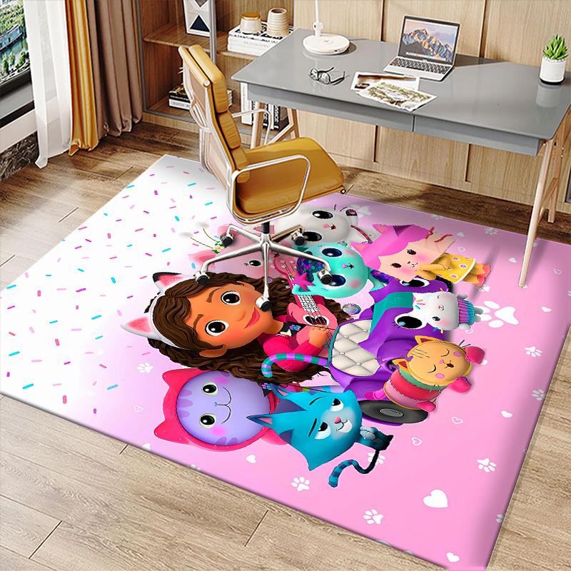 Gabby's Dollhouse2 Printed Absorbent Washable Carpet, Non-Slip Bathroom Mats, Kitchen Rugs, Yoga Mat,Living Room Entrance, Camping Picnic Rugs