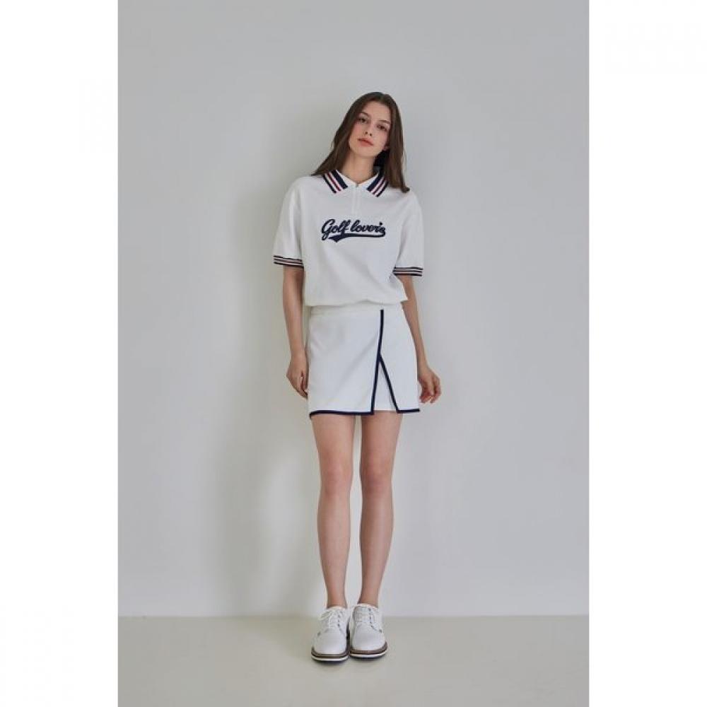 Goxo Slit Golf Skirt White