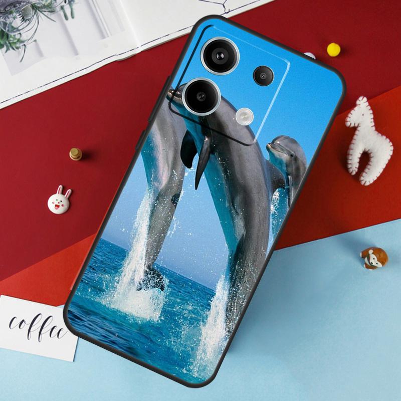 Animal Dolphin Case For Xiaomi Redmi Note 14 Pro 13 12 11 10 15 Pro Plus Redmi 15 14C 10C 12C 13C 15C Cover