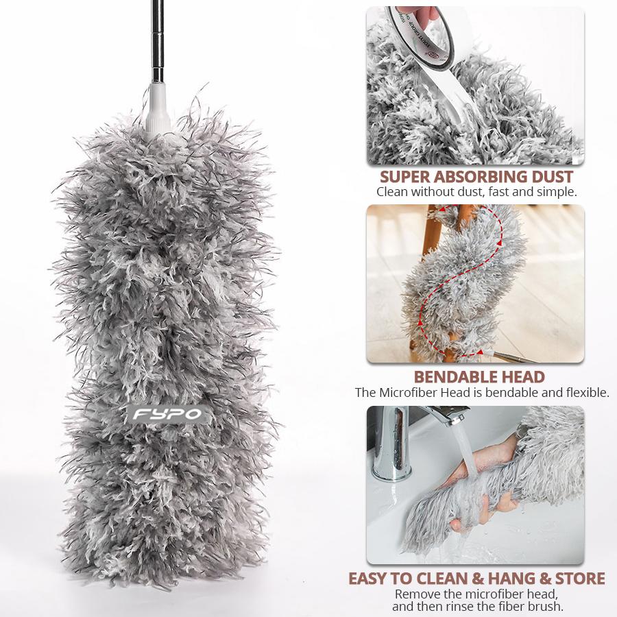 2/4 stücke Staubwedel-Reinigungsbürste mit langem Griff, 2,5 m/1,4 m, Teleskop-Bettlücke, Deckenleuchter, Staubwedel, Haushaltsreinigungsprodukte, Werkzeuge