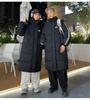 Autumn college style loose casual female long thickened couple over the knee versatile winter coat black