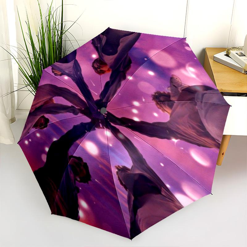 Harmony Melody: BTS's Sonic Journey Folding Umbrella Portable Suitable for All Seasons Outdoor Gift Three Folds