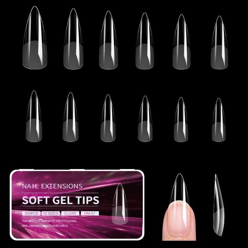 Gel Nail Tips Pre filed Almond/Stilettos/Square/Coffin Nail Tips Full Cover Nail Tips Press On Nail Artificial Fake Nail