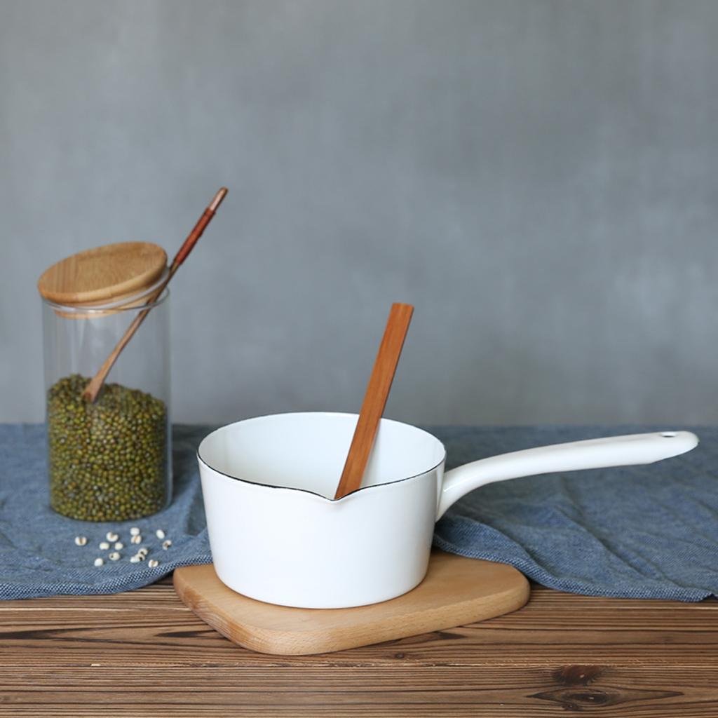 Pentola da cucina smaltata per latte 1-1,1L Universale Manico per pentola per preparazione di salse, zuppe, porridge