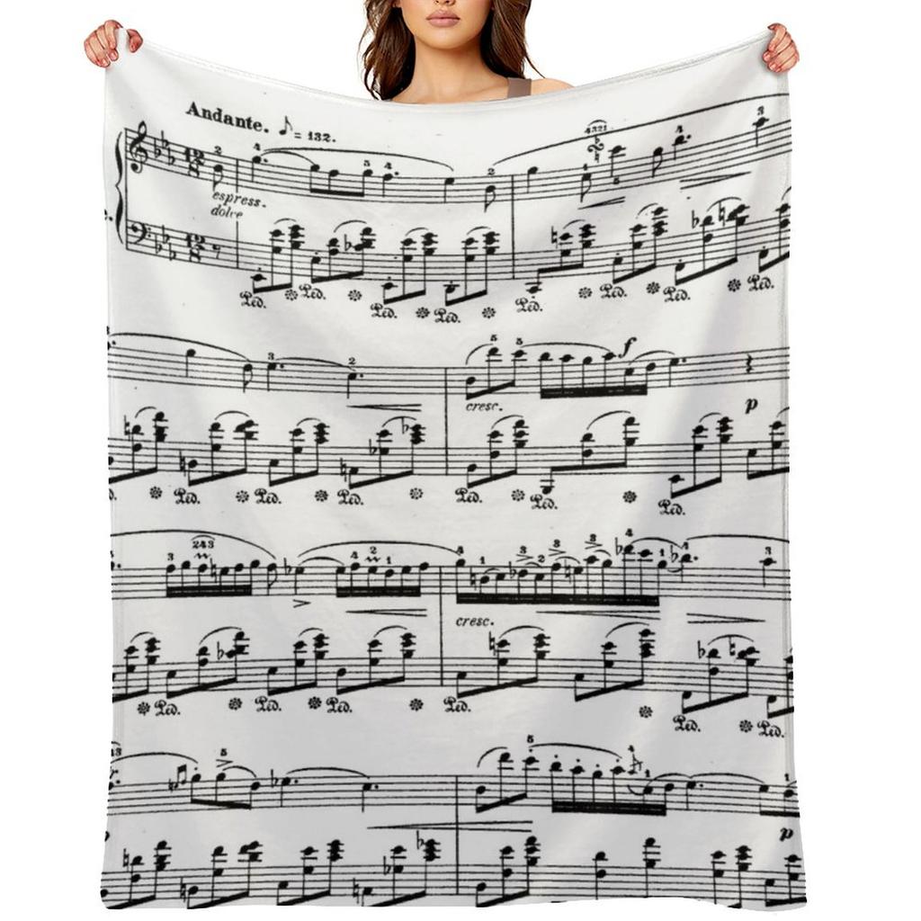 Chopin Nocturne Throw Blanket Summer Beddings Winter Beds Funny Gift Furrys Blankets