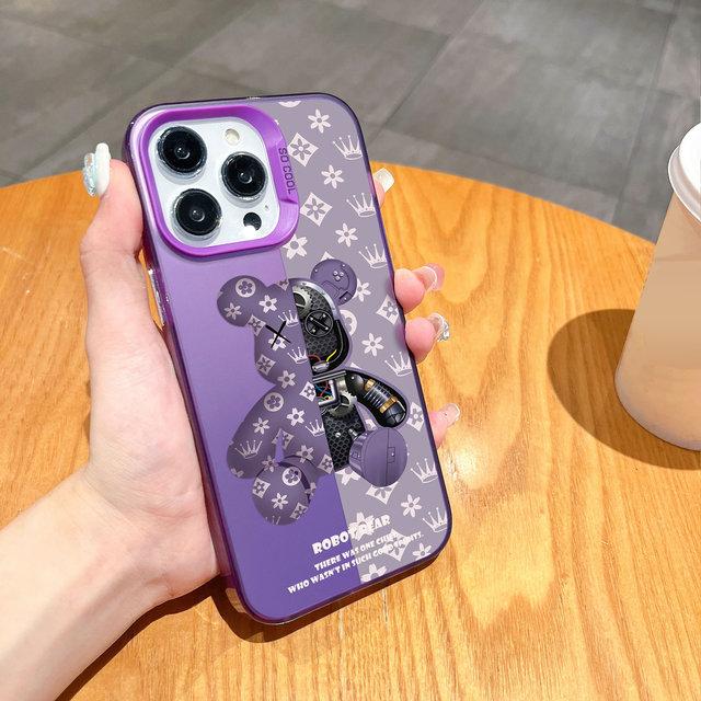 

Модний Милий Чохол для Телефону Robert Bear Для iPhone 16 15 14 13 12 11 Pro Max X XR XSMAX 8 7 Plus Цукерковий Матовий Ударостійкий Задній Чохол iPhone 78 Plus темно-блакитний колір