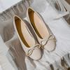 Ballet Flats Shoes Women Classics Loafers Genuine Leather Fashion Design Bowknot Girls Office Lady Casual Shoes For Woman