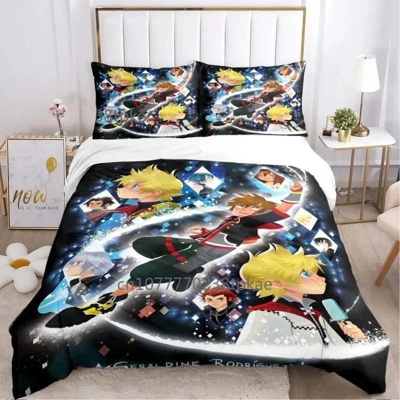 3D Printing Cartoon Game Kingdom Heart Bedding Set Single Twin Full Queen King Size Bed Set Adult Kid Bedroom Duvet Cover Sets