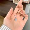 S925 sterling silver drop-shaped natural crystal stone pendant s925 sterling silver butterfly-shaped necklace niche light luxury collarbone chain