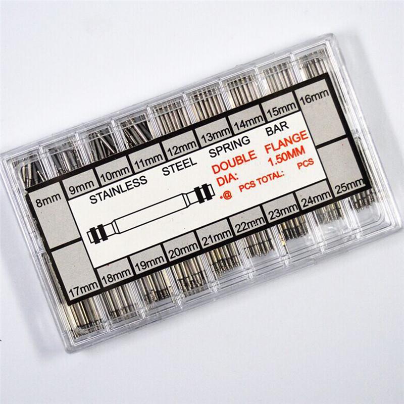 1,5 mm 360 stk. klokkereparasjonsverktøy lærklokkerem tilkobling fjærstang rustfritt stål klokke