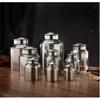 Stainless Steel Large Tea Pot Caddy Packaging Iron Box Household Portable Mini Metal Small Sealed Canister Storage Bottles Jars
