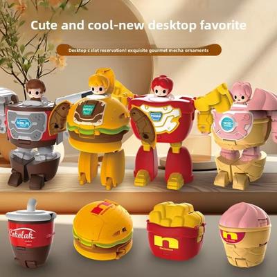2 In 1 Burger Robot Creative Design Mecha Model Shapeshifting Deformation Robot  Christmas Gift