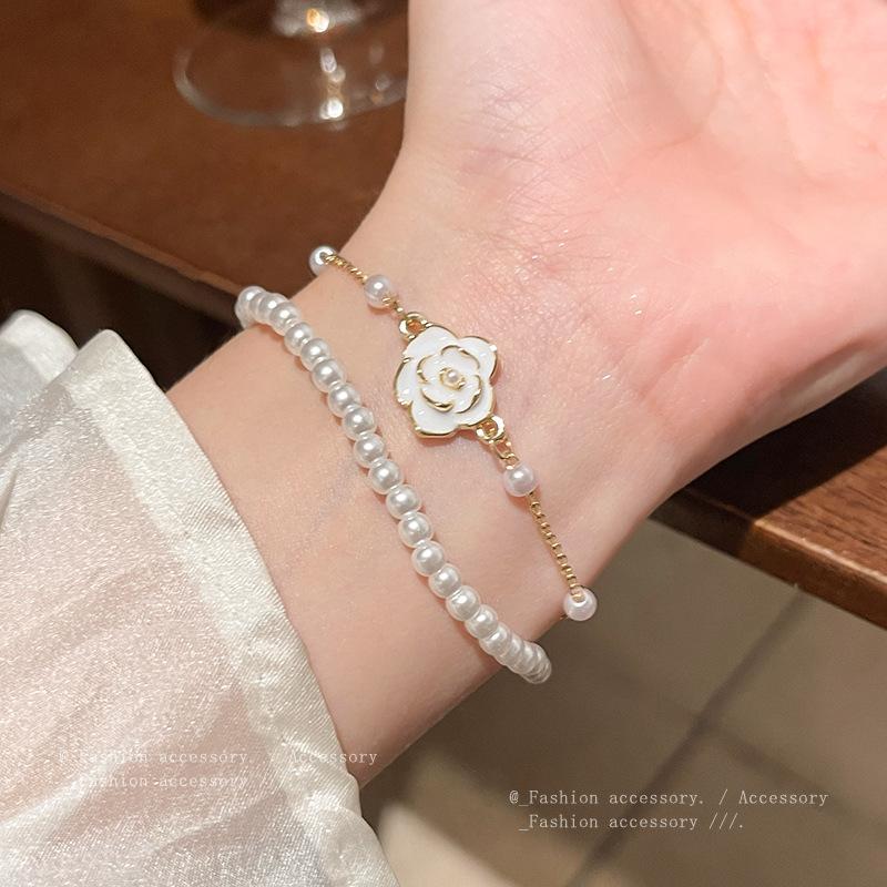 

Легкая роскошь, ниша, простота, передовые ощущения, универсальный темперамент, двухслойные браслеты из камелии 1 set