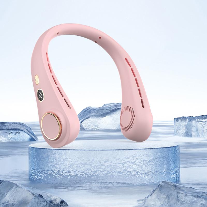 Portable Hanging Neck Fan Rechargeable Personal Neck Ventilator Digital Display Personal Cooling For Outdoor Travel Sports