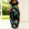 Oversized Ladies Crew Neck Dress Short Sleeve Soft Fabric Garment For Summer Picnic And Daily Casual Use