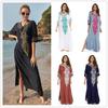 Embroidered Cotton Beach Robe Cover-Up - 7 Colors