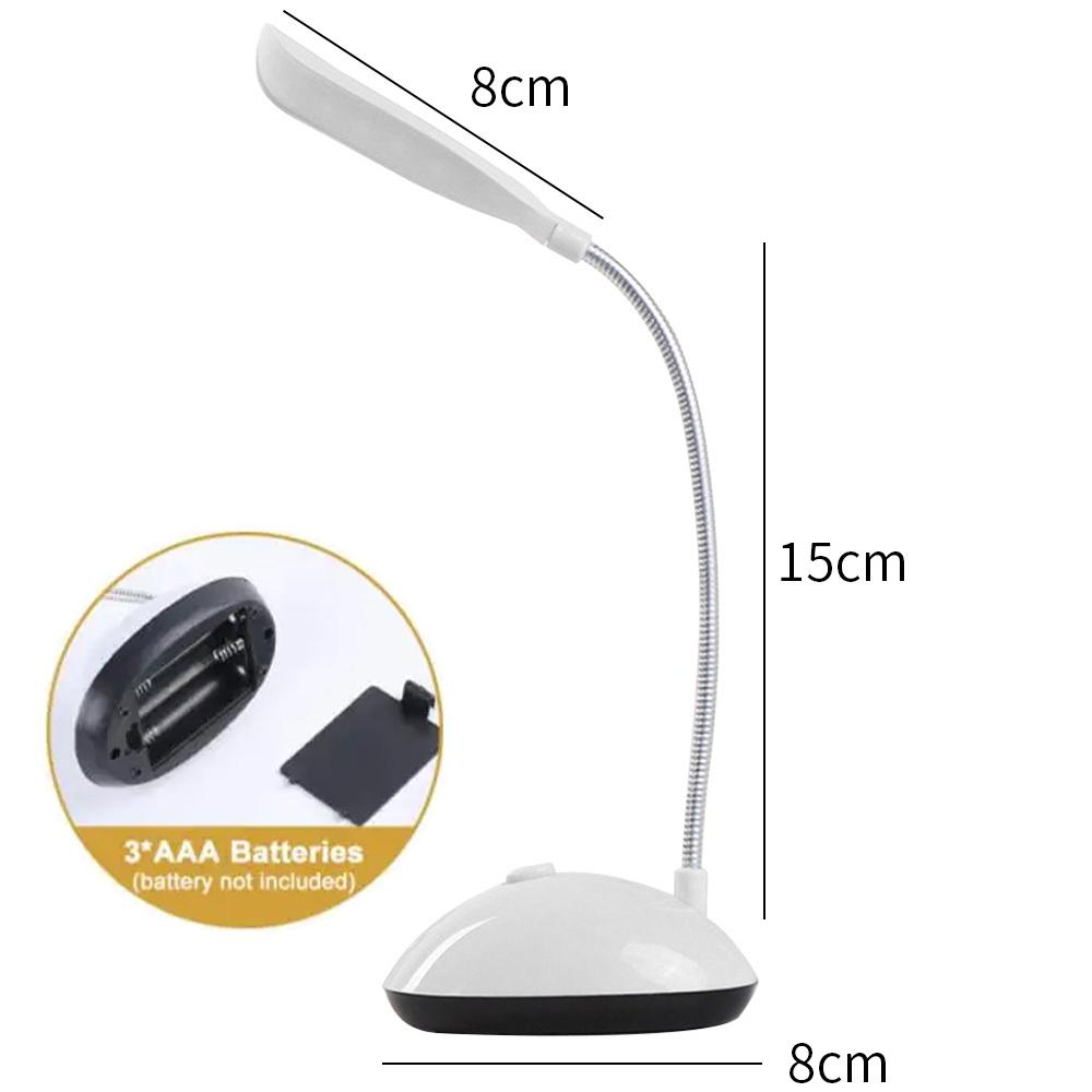 LED Mini Batteridrevet Bordlampe Øyebeskyttelse Bærbar Sammenleggbar Hjemmebelysning Soverom Sengestudie Lesebordlampe