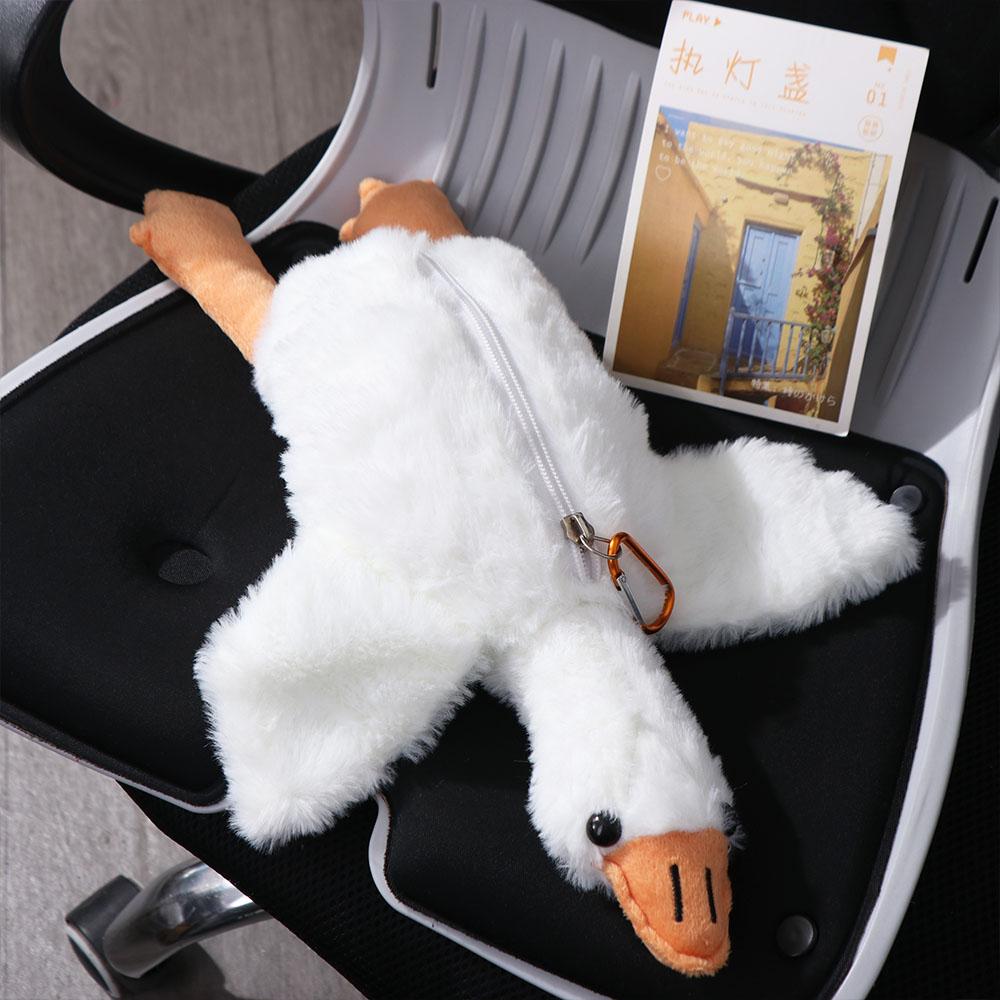 Plush Toys White Goose Pen Bag Pencil Pouch Stationery Storage Bag  Back To School