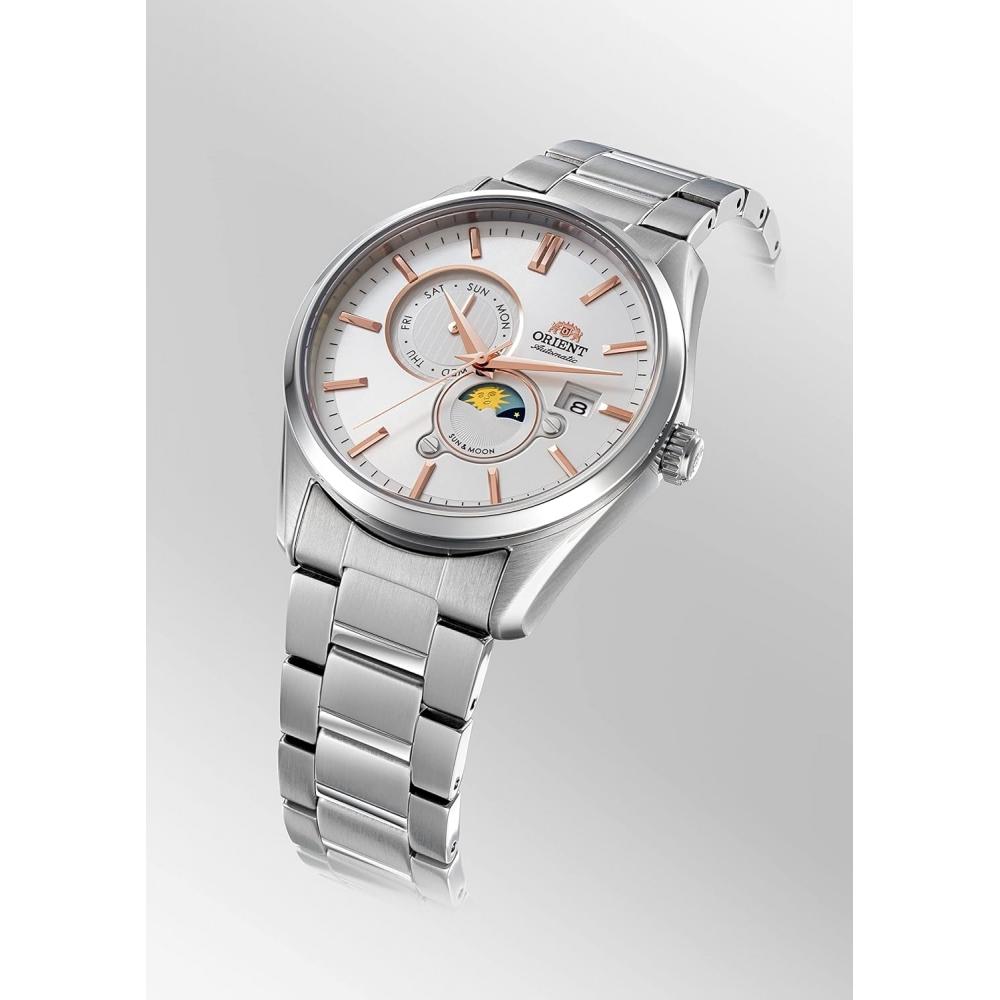 Orient Automatic Wristwatch Men Sun And Moon Rn Ak0301s