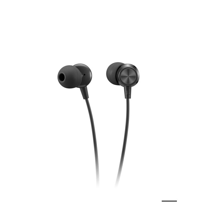 Écouteurs intra-auriculaires - LENOVO - USB-C - Blanc - Filaire - Commandes lecture/pause