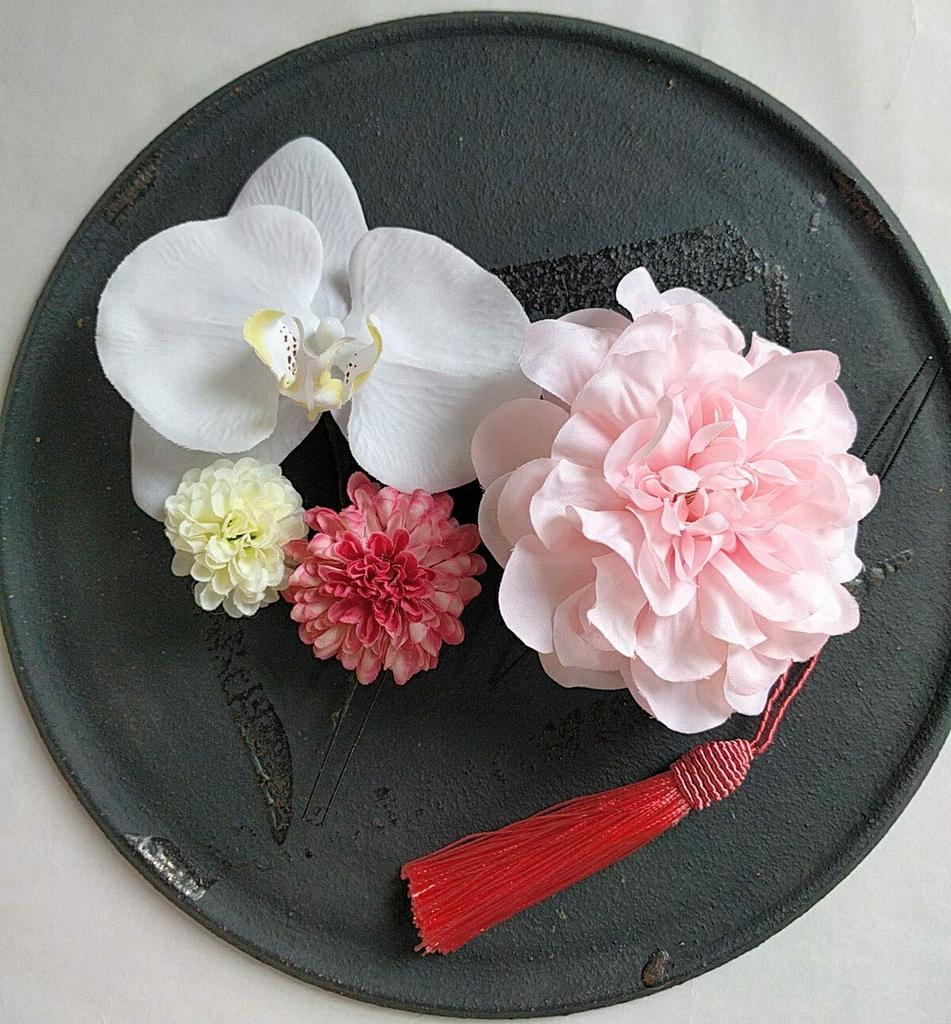 Flower Hair Accessory Set (5 pieces) - Perfect for Traditional Japanese Attire, Weddings, Coming-of-Age Ceremonies, Graduations, and Other Occasions
