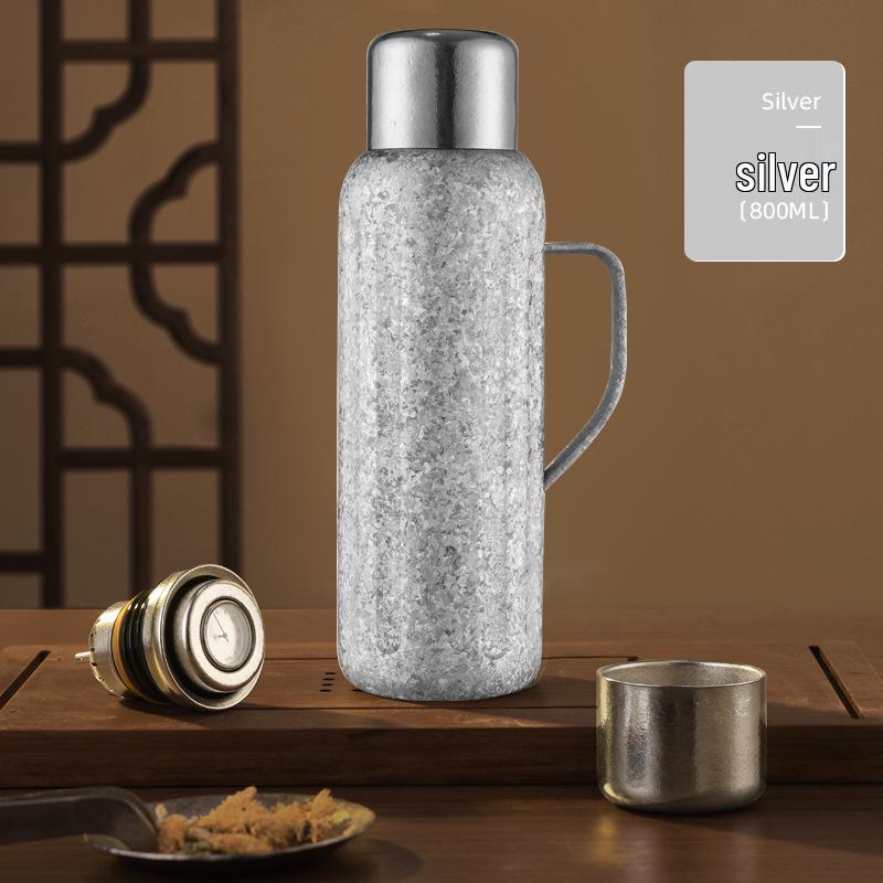 Luxury Titanium Insulated Cup Set with Tea Separator for Men & Women - Portable Design with Handle