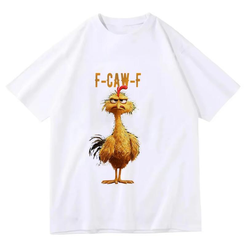 F Caw F Chicken T-Shirt Lustig Vogelliebhaber Nutztier T-Shirt F-Caw-F Hühner Humor T-Shirt Rundhals Kurzarm T-Shirts Mode