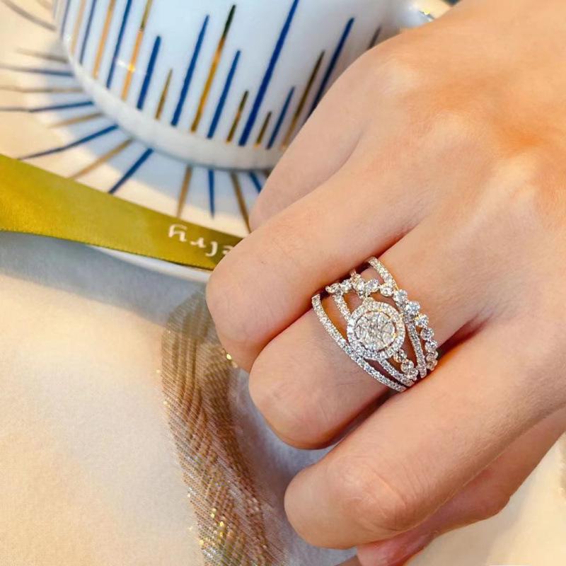 Luxurious Diamond Statement Ring for Women - Elegant, Unique, Openable Design Size 7