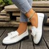 Fashion White Bowknot Loafers for Women 2025 Spring Summer Lightweight Slip On Casual Shoes Woman Comfort Low Heels Single Shoes