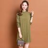 Mid-length Pullover Women's Solid-color Casual Knitted Sweater Dress Autumn and Winter Loose Large-sized Knitted Sweater