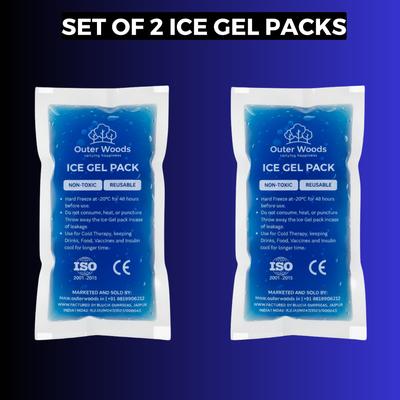 Outer Woods Reusable Ice Gel Packs for Cooler Bags, Breast Milk & Pain Relief - Non-Toxic Leak-Proof Cold Gel Pads for Picnic, Travel, Vaccine, I
