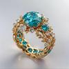 European and American Fashion Blue Topaz Ring, a Luxurious and Sophisticated Piece Perfect for Engagement, Everyday Wear, and Versatile Styling