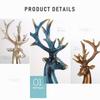 2pcs/set Reindeer Resin Figurines Ornaments Couple Deer Sculpture for Living Room Bookshelf Bedroom Wine Cabinet Decoration
