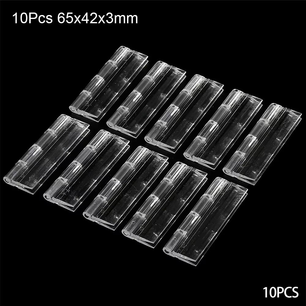 10Pcs Transparent Door Hinges Clear Furniture Hardware Durable Folding Hinge  DIY Cabinet Door Box