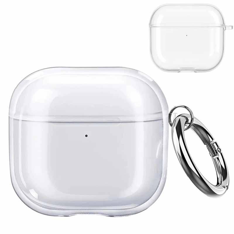 Transparent Earphones Shell For AirPods 4 TPU Headphones Protective Cover With Keychain For AirPods 4th Generation Accessories
